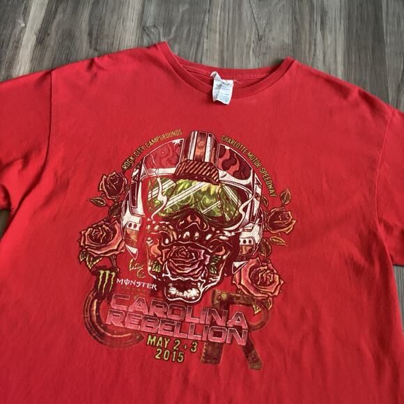 Carolina Rebellion 2015 T-Shirt Men's Size L Red Slipknot Marilyn Manson Korn - Picture 2 of 8